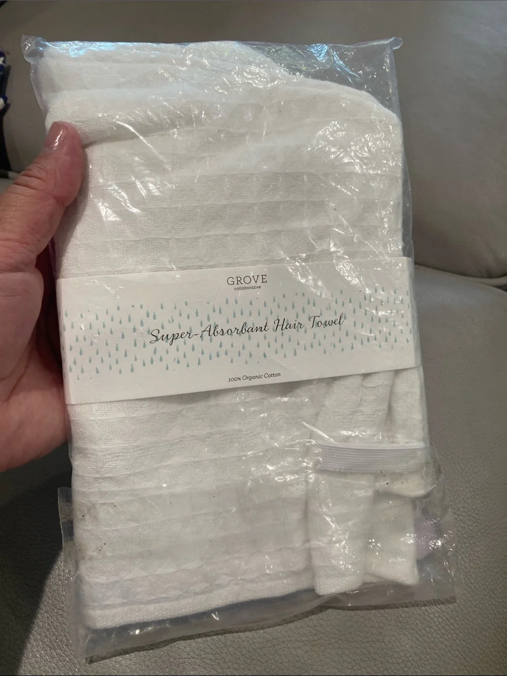 New Grove Super Absorbant Hair Towel. Organic Cotton